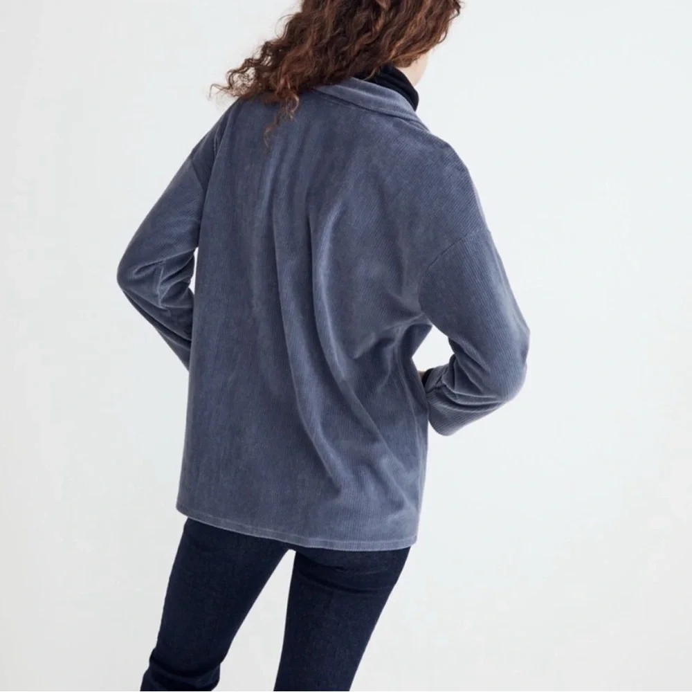 Madewell Knit Corduroy Redford Blazer In Sunfaded Indigo Size XS